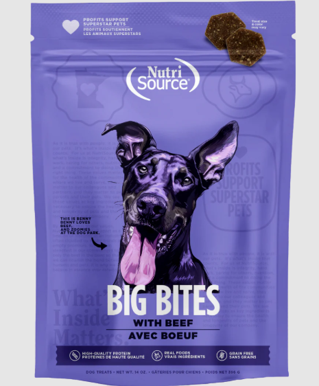 NutriSource Grain Free Beef Big Bites - 14 oz